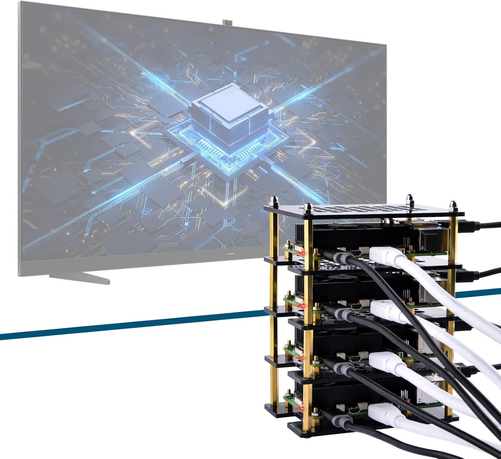 The image shows a cluster consisting of 4 Raspberry Pis as an example.